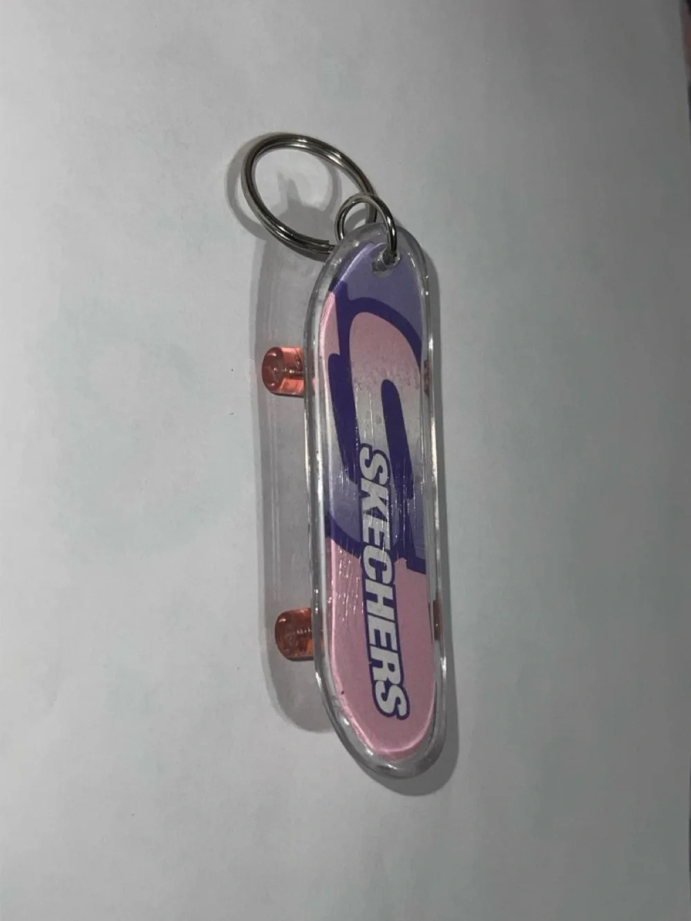 Skechers Pink and Purple Skate Logo Keychain